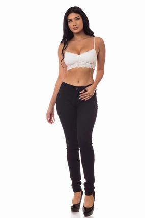 1066 Women's Mid Waisted Skinny Jeans Move With Ease