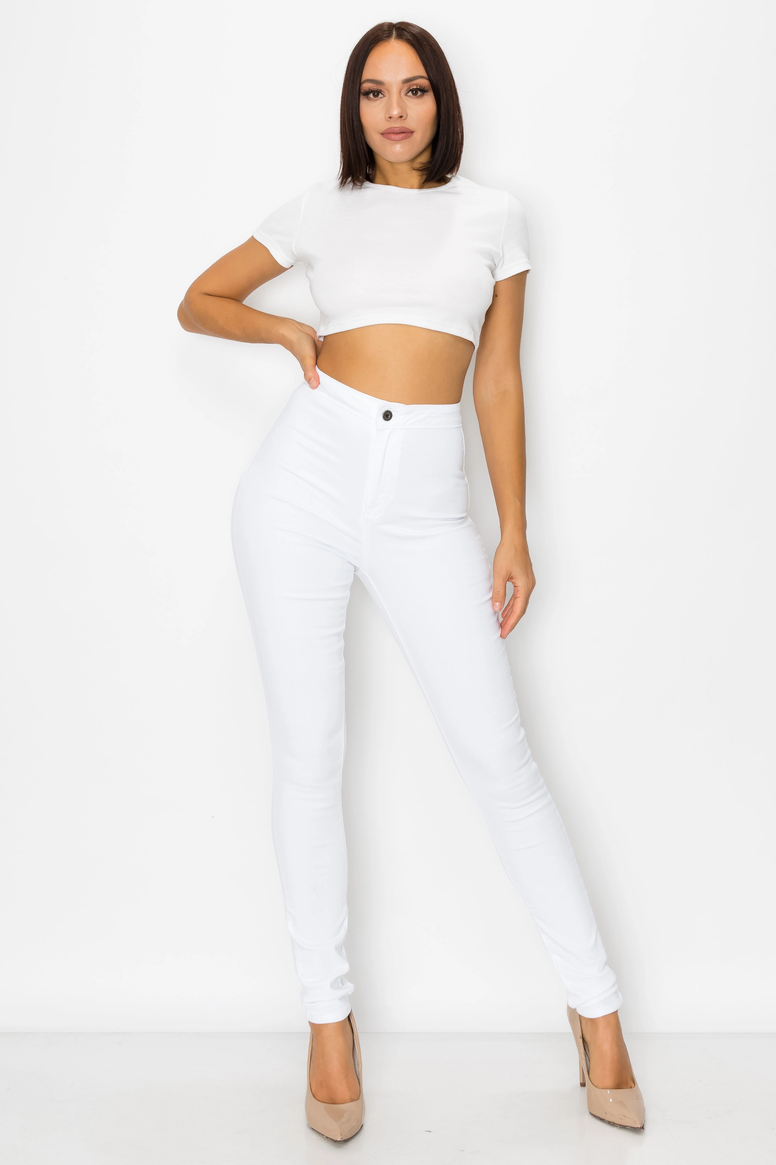 Wardrobe Classic 1166 Women's Super High Waisted Color Skinny Jeans