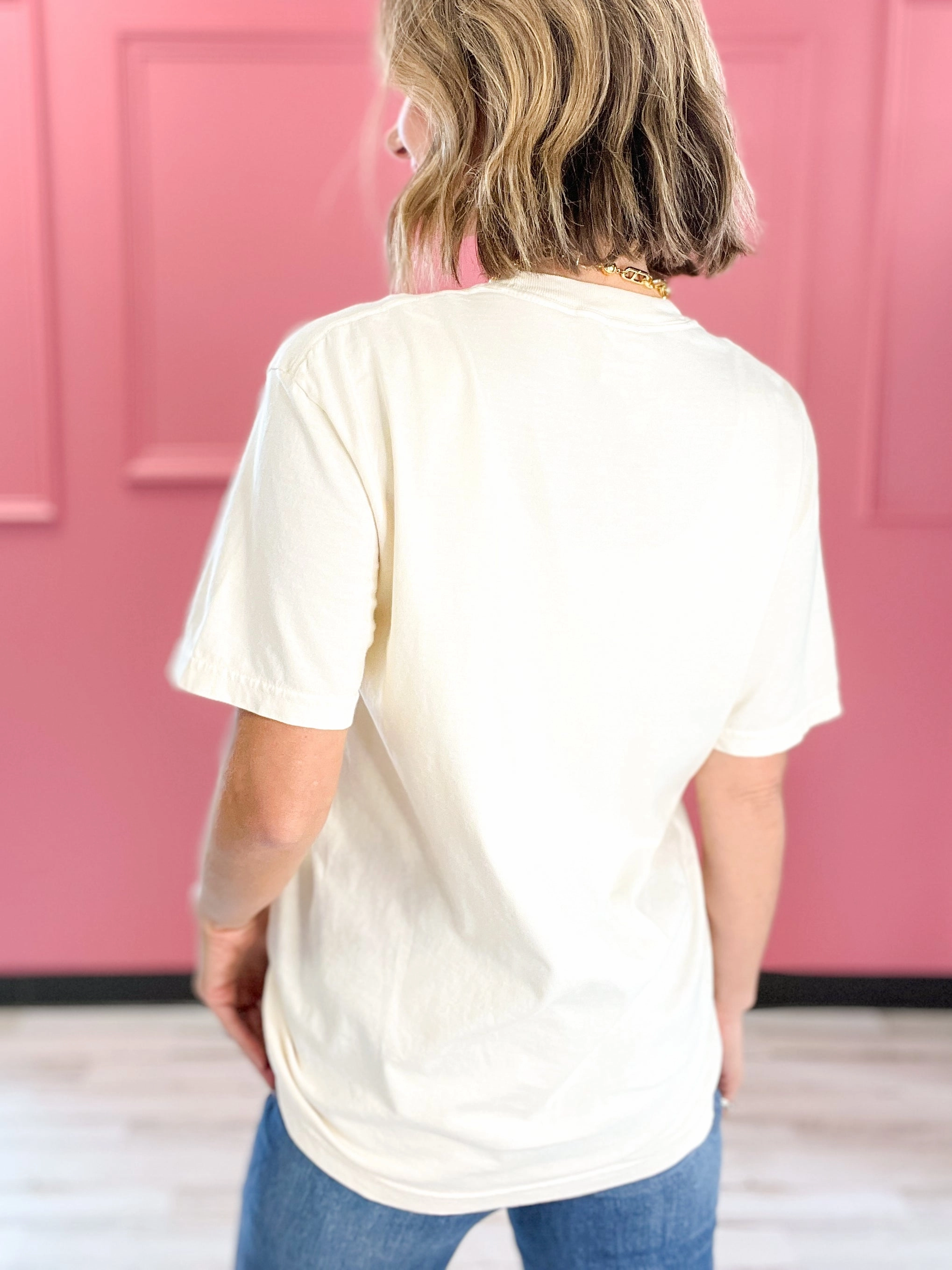 Compact Weave Fabric AntiPillingSurface 12 New Chapters 365 New Chances Gold Foil Graphic Tee