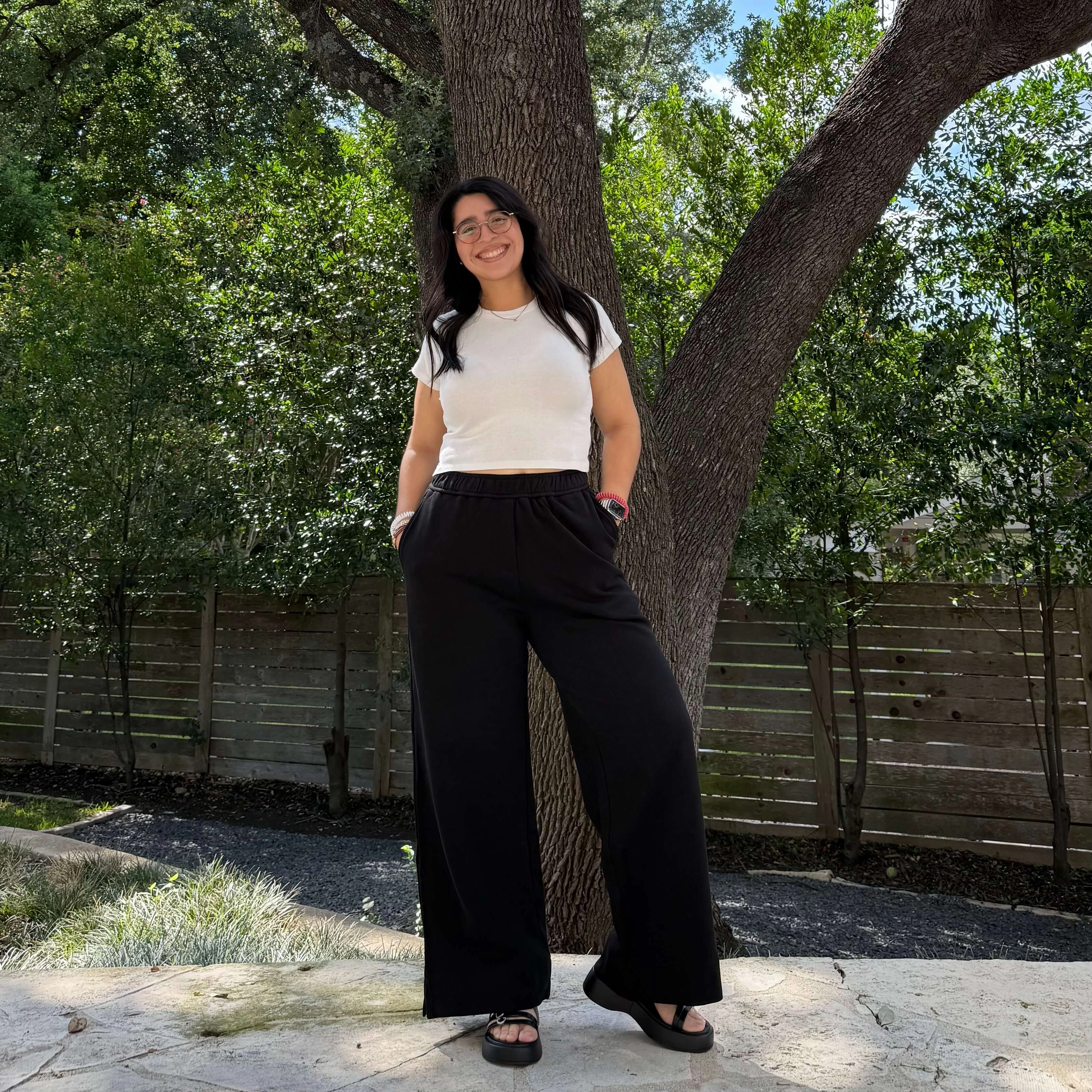 Layered Panel Design 29?? Inseam Picnic Sweatpants - Black *Clearance Sale*