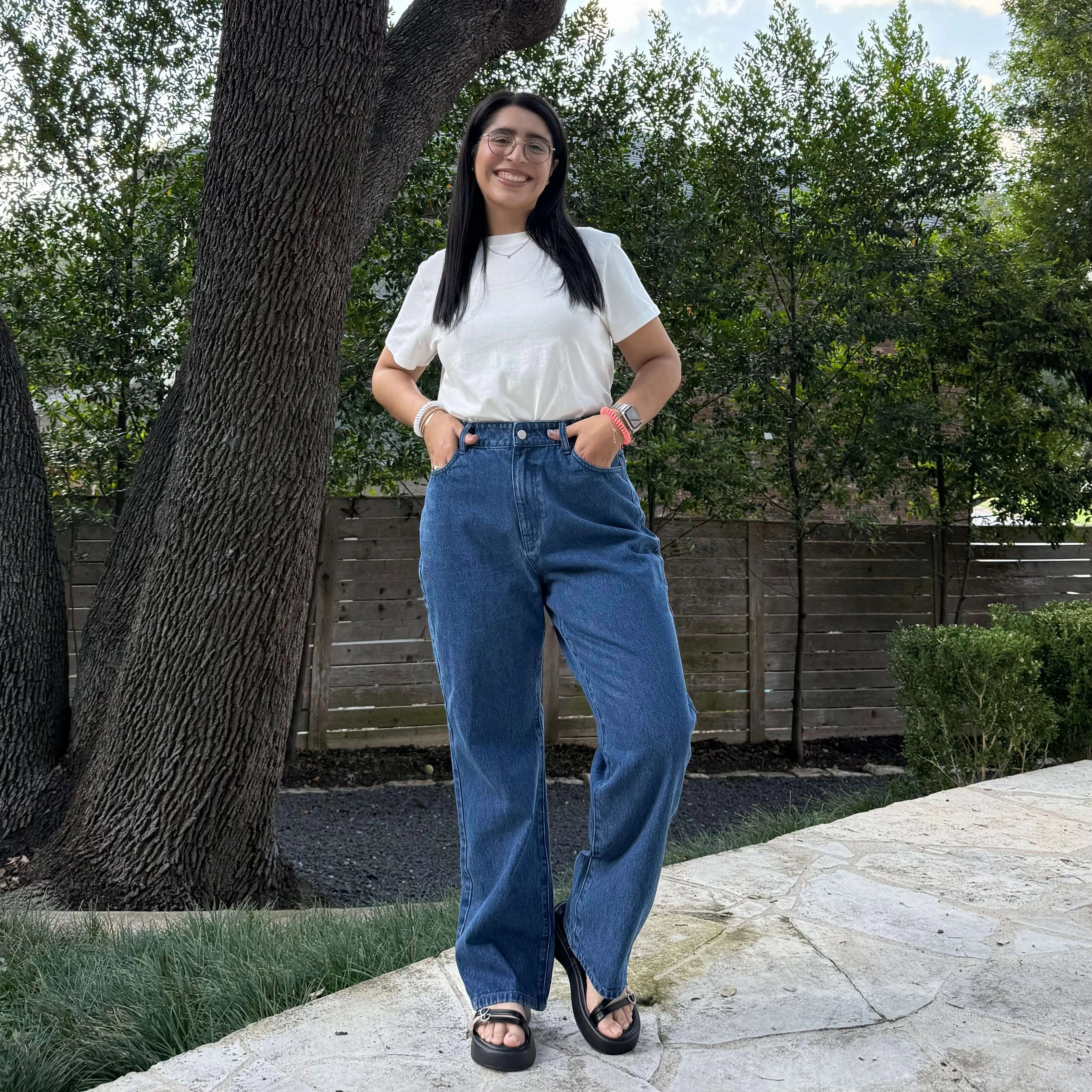 29" Inseam Straight Leg Jeans - Medium Wash *Clearance Sale* High Density Weave Street Inspired