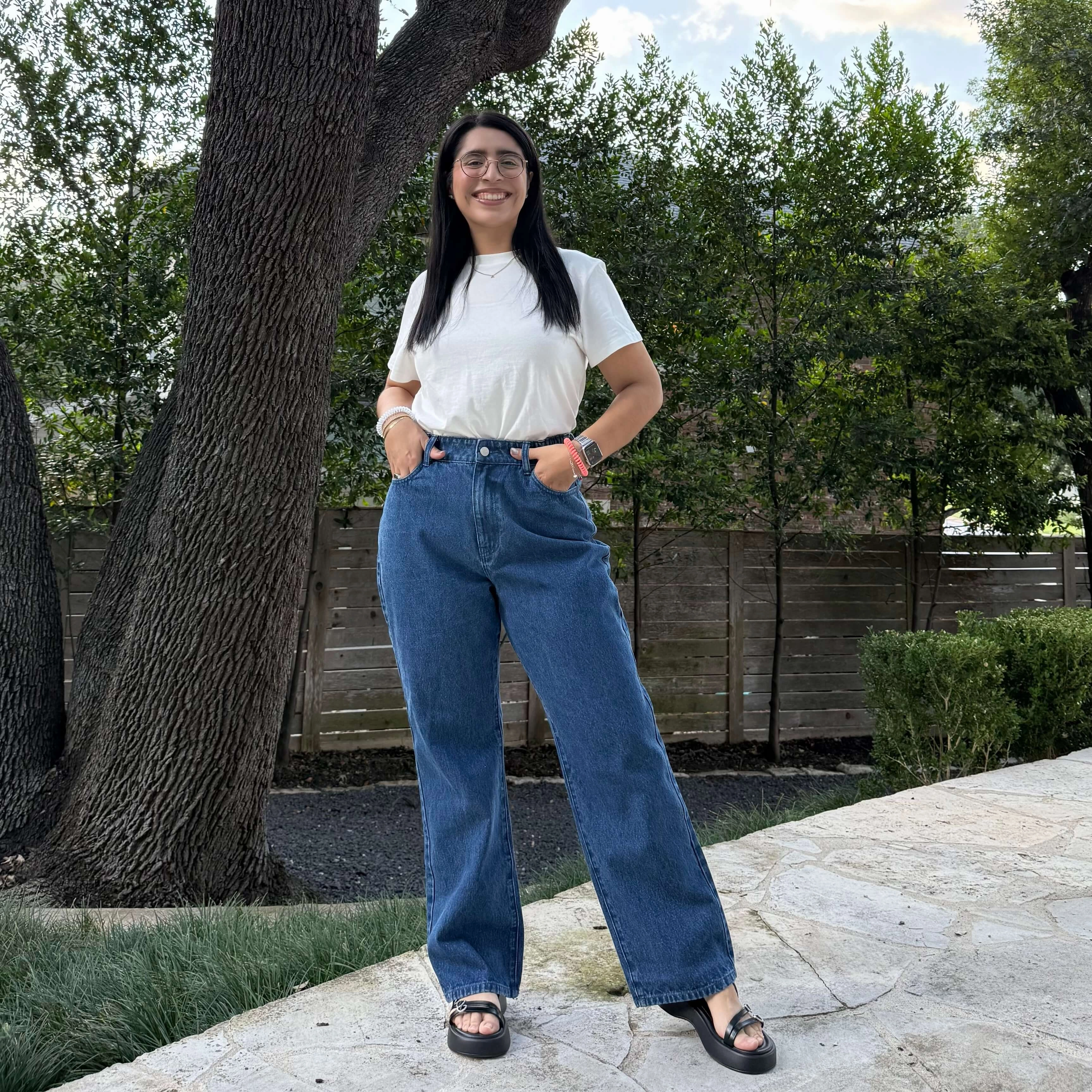 29" Inseam Straight Leg Jeans - Medium Wash *Clearance Sale* Hidden Zip Pockets Basic Utility