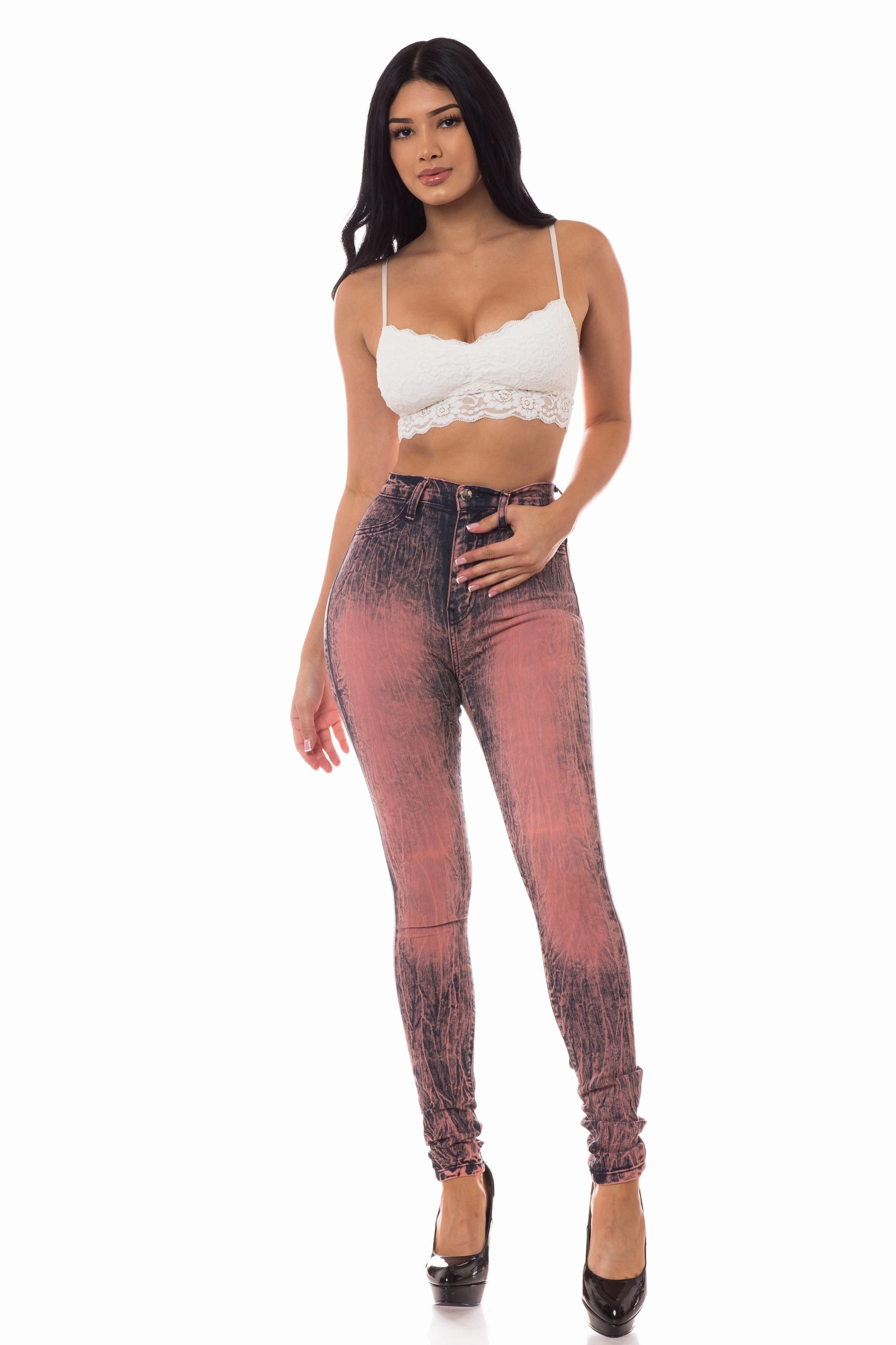 4024 Super High Waisted Vintage Dyed Skinny Jeans Relaxed Aesthetic