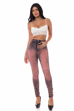 Minimalist Eco Friendly 4024 Super High Waisted Vintage Dyed Skinny Jeans