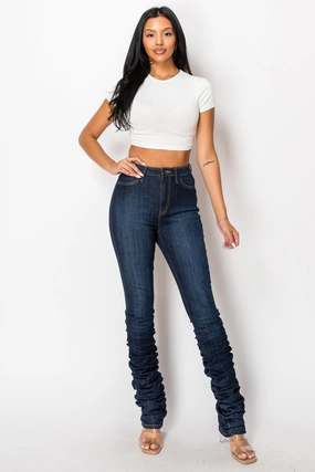 40578 High Rise Skinny Scrunchy Jeans Wardrobe Choice High-waisted