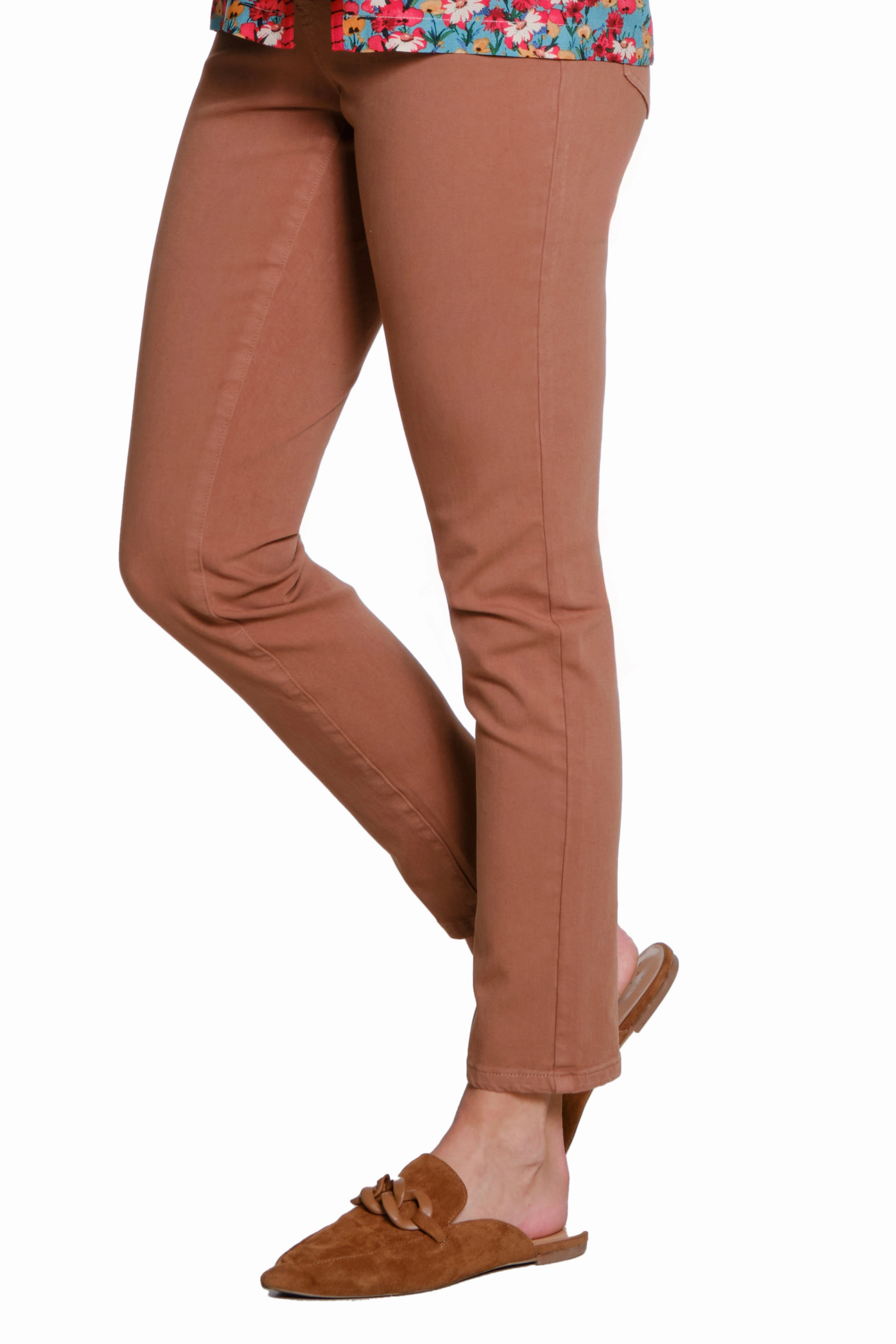4 WAY STRETCH PULL ON SKINNY ANKLE JEAN - Caramel Fashion Lover Youth Style Smooth