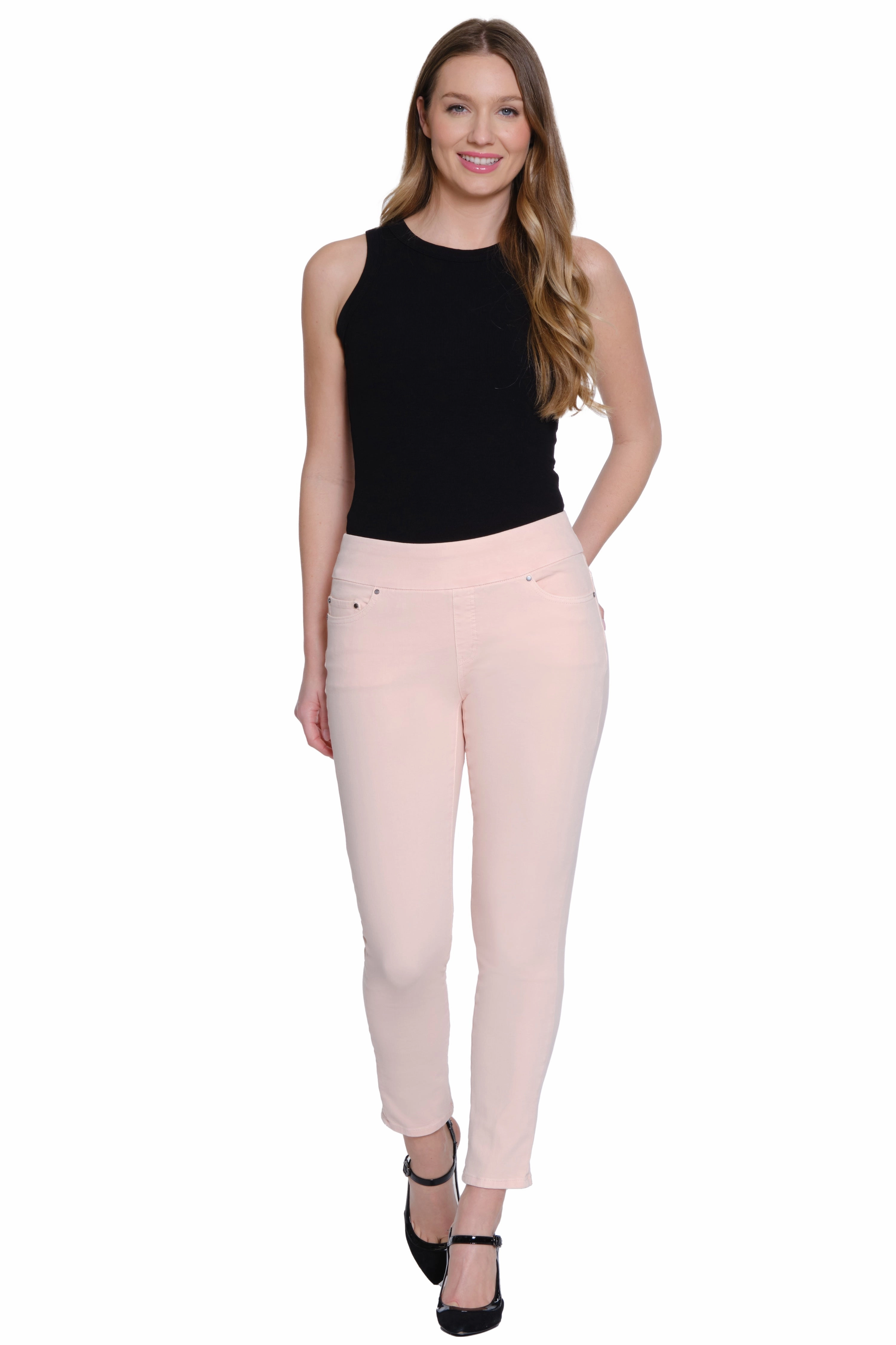 4 WAY STRETCH PULL ON SKINNY ANKLE JEAN - Light Pink Couple Look Athlete Fit Festival Outfit Nature Lover Shopping Day Everyday