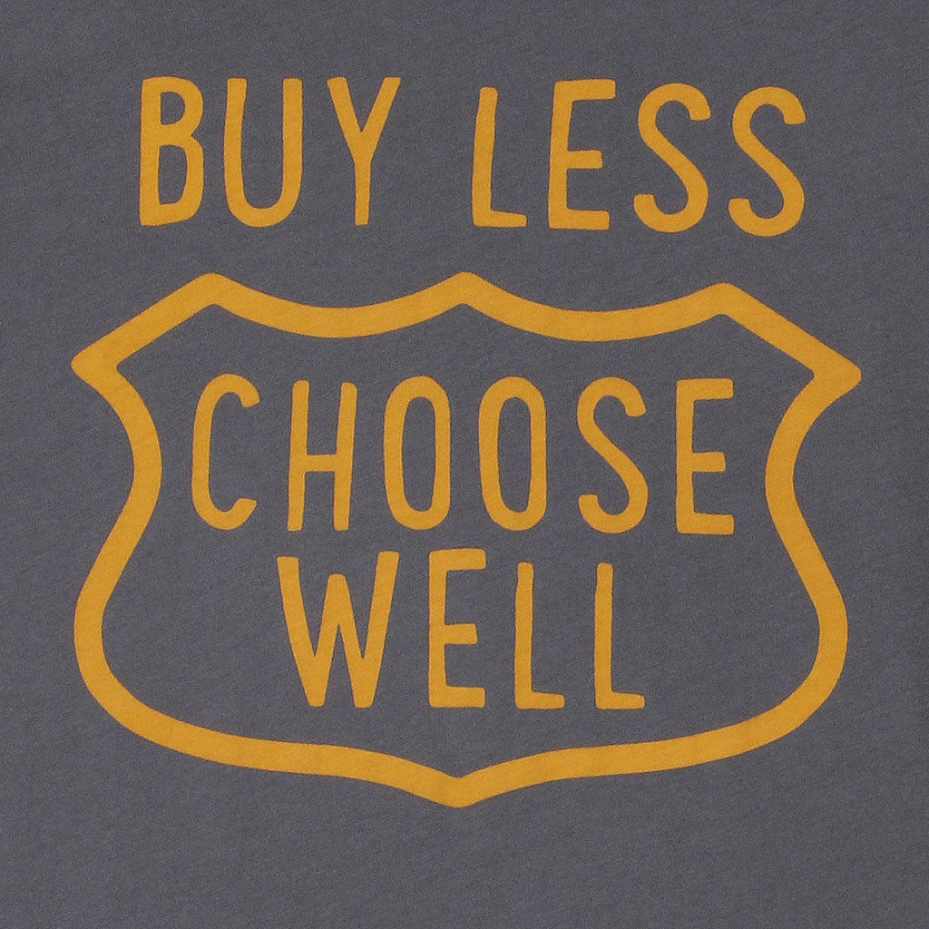 "Buy Less, Choose Well" Short Sleeve Men's Tee - Heather Grey Mouse NonRestrictiveSilhouette