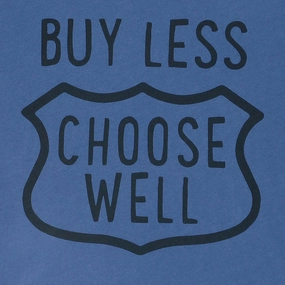 "Buy Less, Choose Well" Short Sleeve Men's Tee - New Blue Ultra Soft Handfeel Drop Shoulder Design