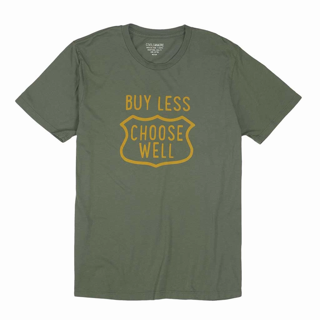 Wool Sweater Seamless Design "Buy Less, Choose Well" Short Sleeve Men's Tee -Biskra