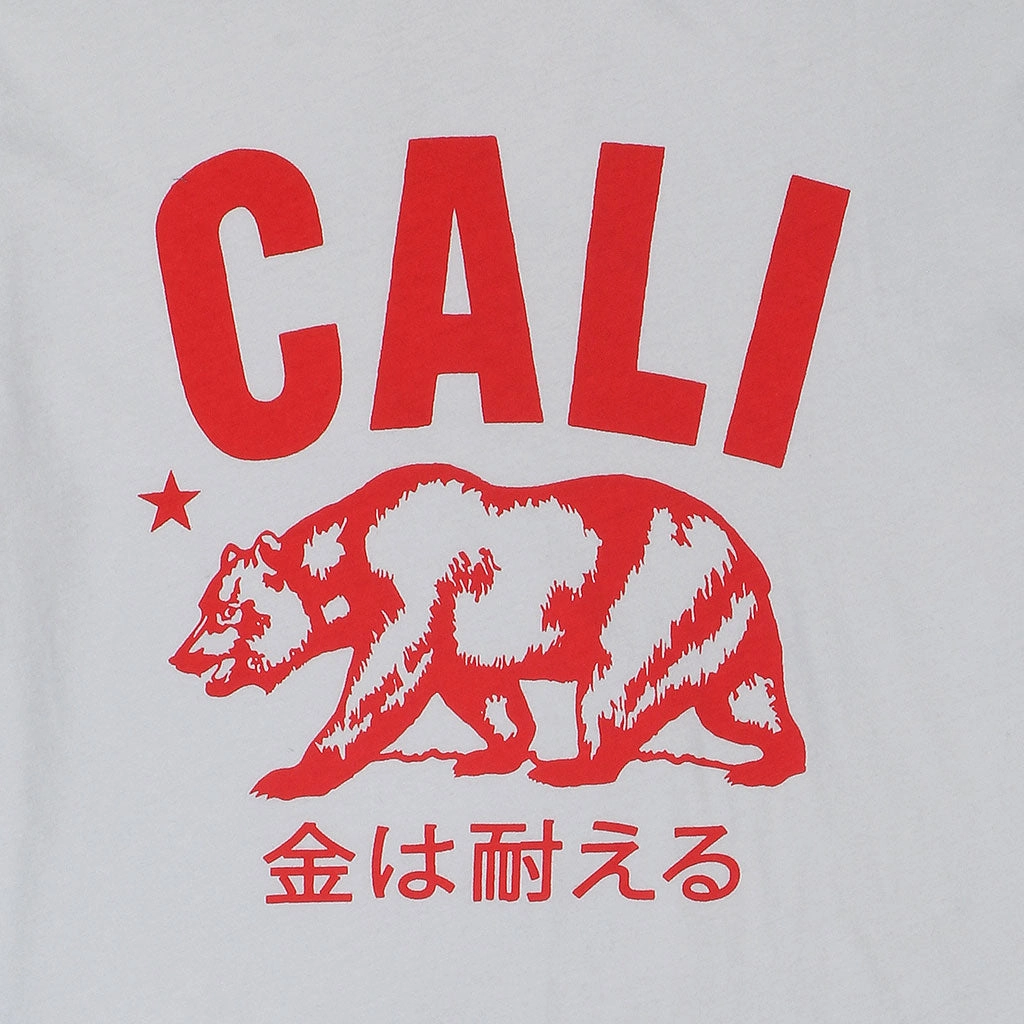SnagResistant "Don't Mess with Cali" Short Sleeve Mens Crew Neck Tee - Frost/Red