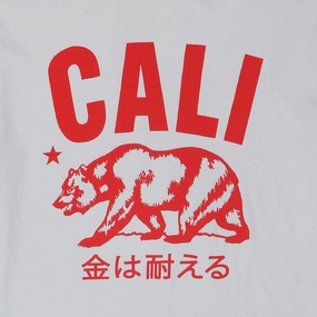 SnagResistant "Don't Mess with Cali" Short Sleeve Mens Crew Neck Tee - Frost/Red