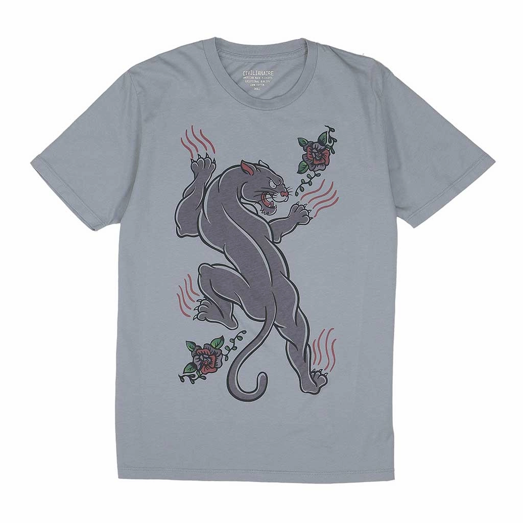 "PANTHER" Tee - Iron #9022 ChafeFreeEdging