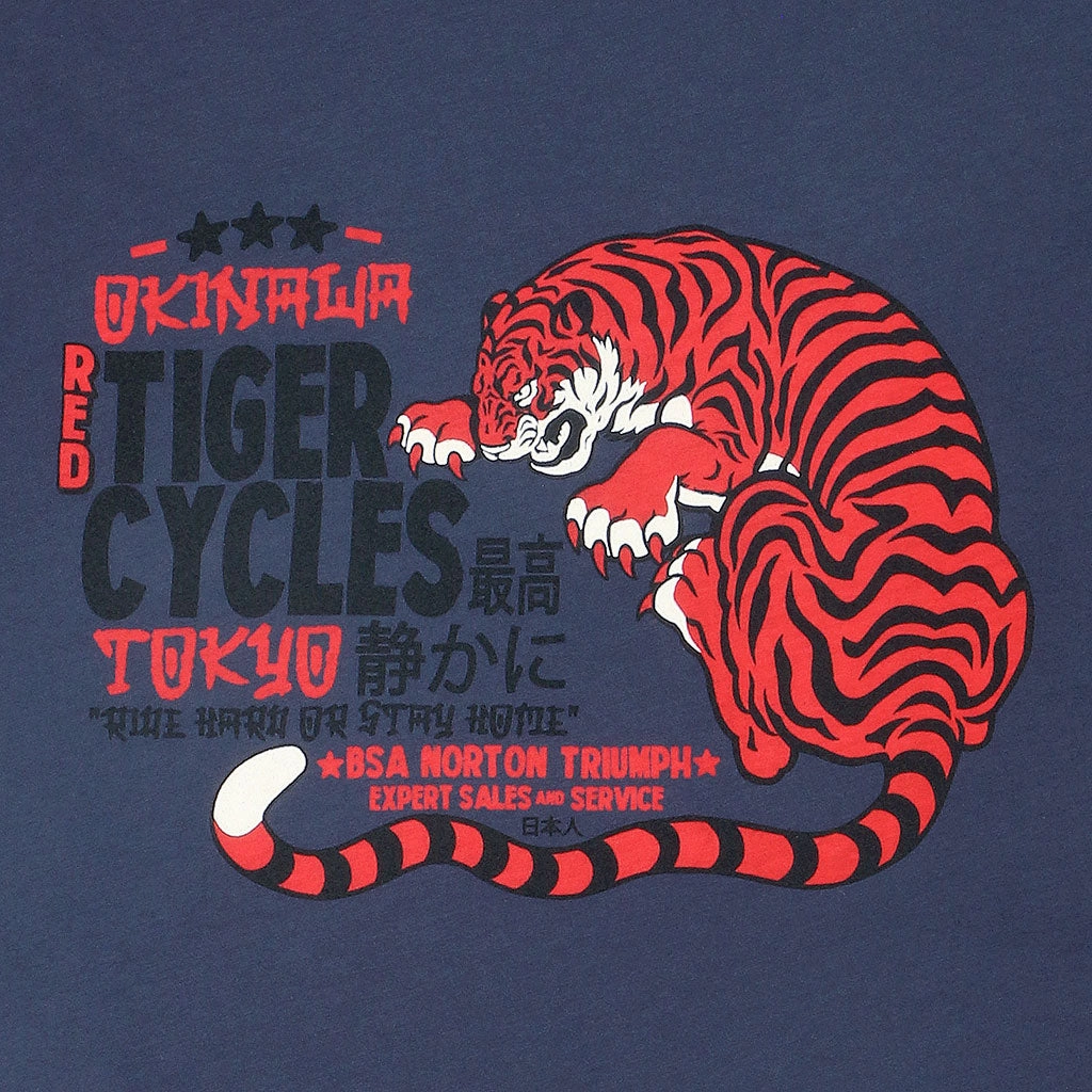 "RED RACING" Short Sleeve Mens Crew Neck Tee - Dark Slate Blue Antistatic Soft touch finish