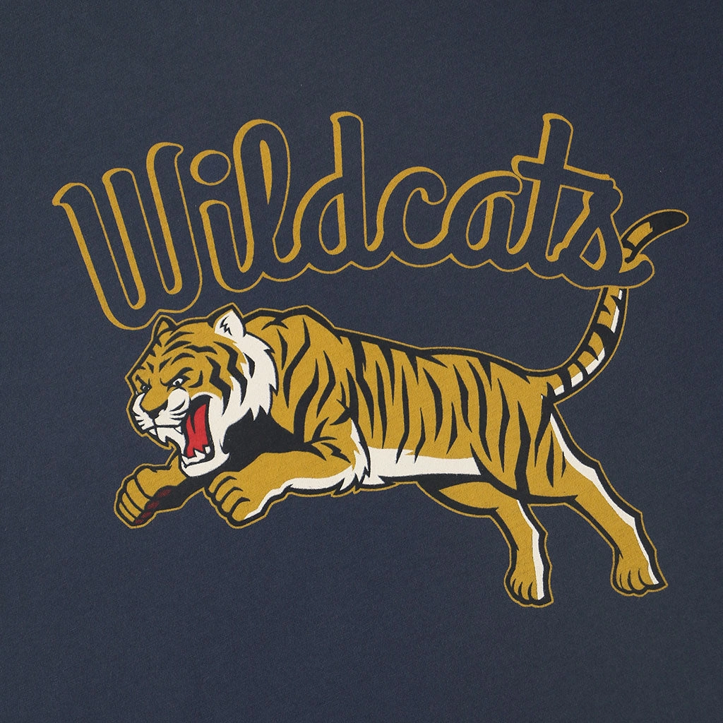 "Wildcats Tiger" Tee - Dark Slate Blue Seamless Knit Design Summer Polo