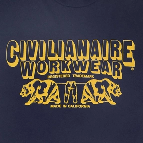 "Workwear Bears" Short Sleeve Men's Crew Neck Tee - EZ DarkNavy Friction Reducing Finish Convertible Style