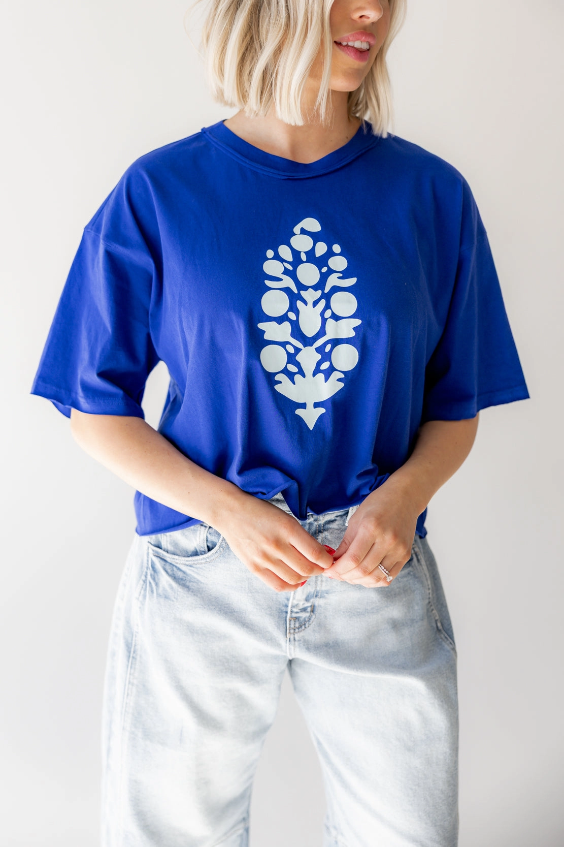 Reinforced Elbow Patches Inspire Buti Logo Tee | Electric Shock/Sea