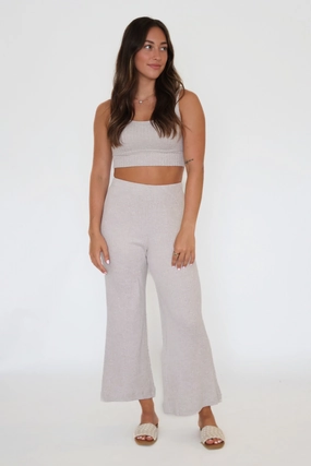 Coastline Rib Pant - Slate Grey Light Stretch Thermal Regulating Fabric