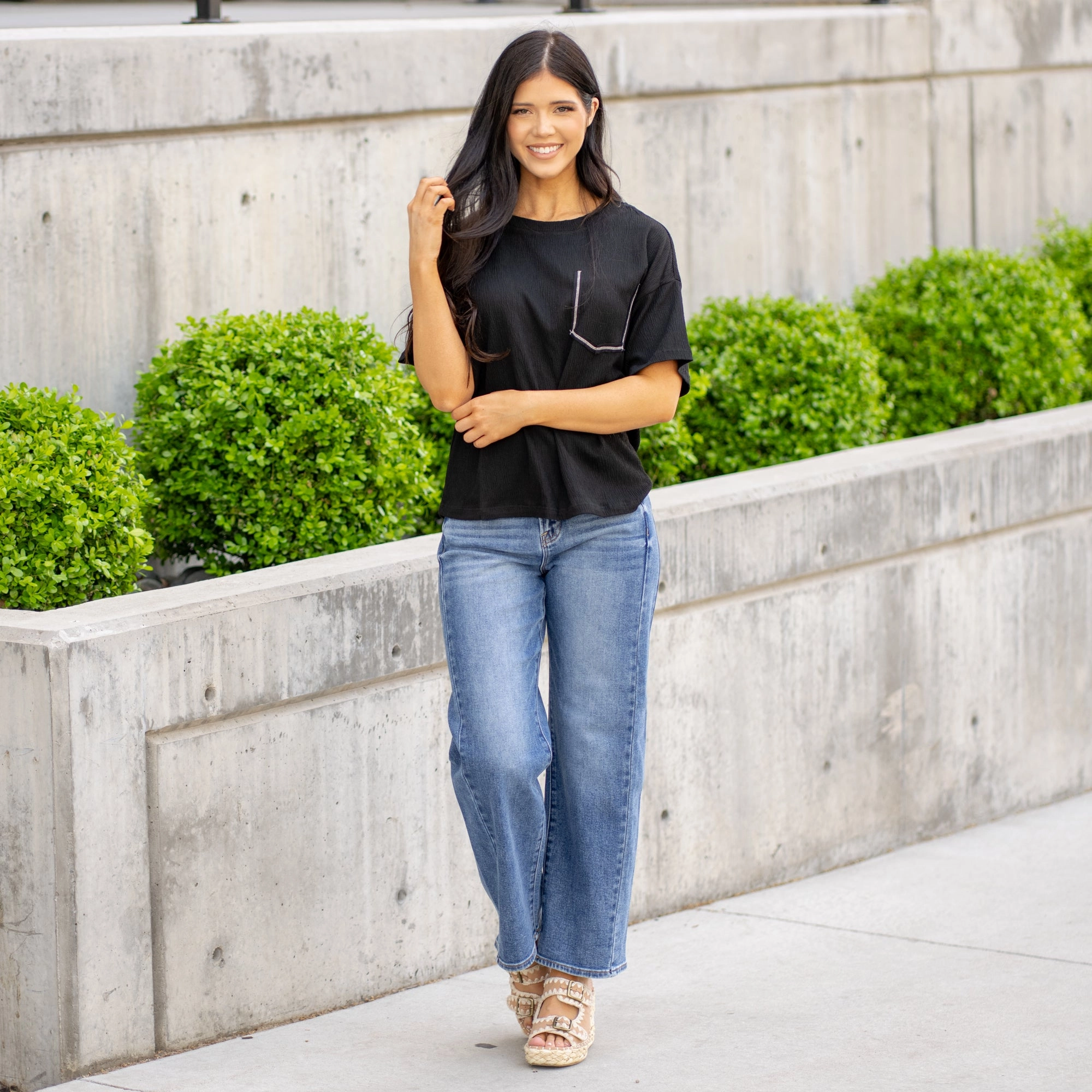 Threaded Touch Knit  T-Shirt Urban Fashion Look