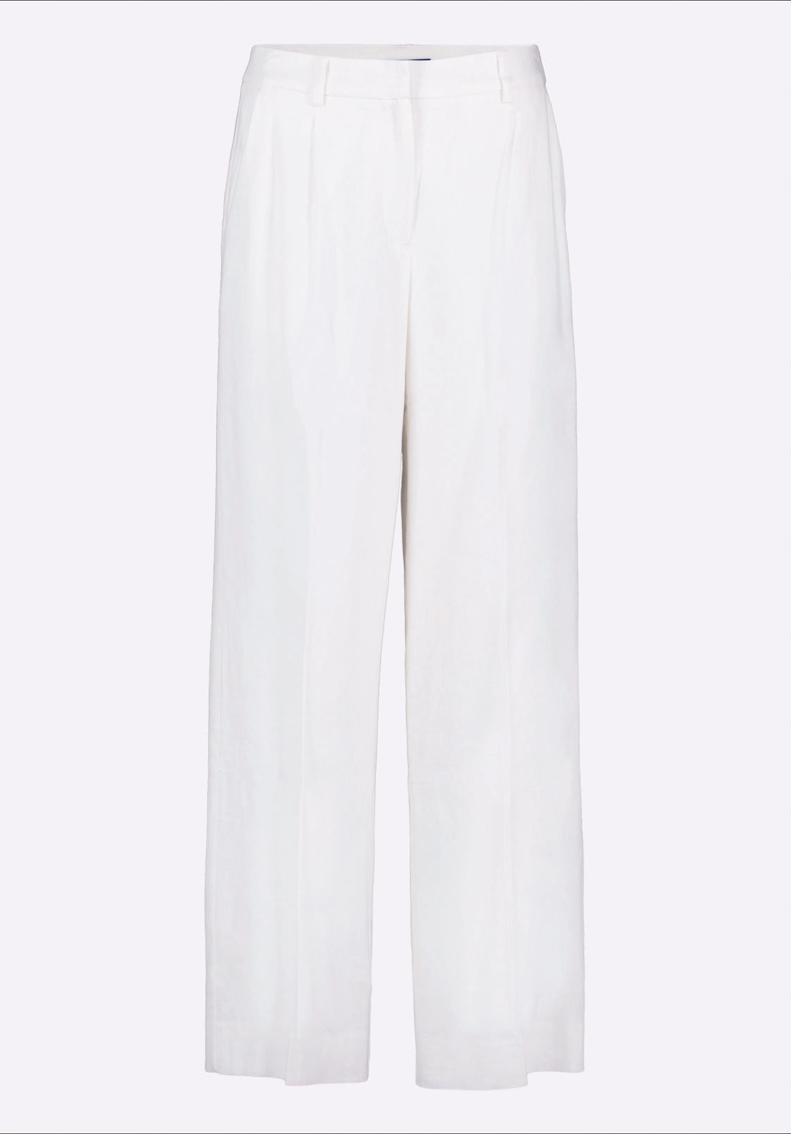 Supportive Waistband GussetedCrotch Adelina Women's Linen Blend Wide-Leg Pants, Off-White - WB0027P