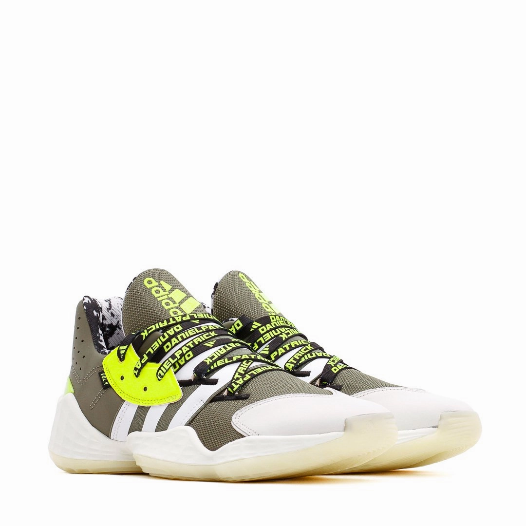 Non Slip Outsole Anti Fatigue Technology Adidas Basketball Men Daniel Patrick x James Harden Vol. 4 Green White Yellow FV8921