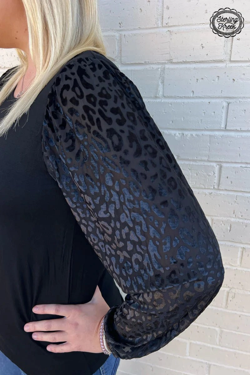 PLUS Leopard Nights Top DoubleLayeredShoulders