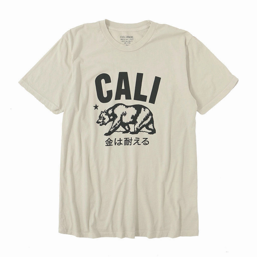 Noise Reducing Fabric Treatment Silicone Grip Interior "Don't Mess with Cali" Short Sleeve Mens Crew Neck Tee - Ash