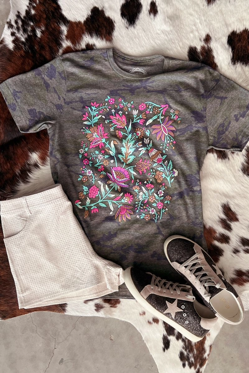 AntiOdorTechnology Soft Cotton Blend Sterling Kreek Hidden In The Flowers Tee
