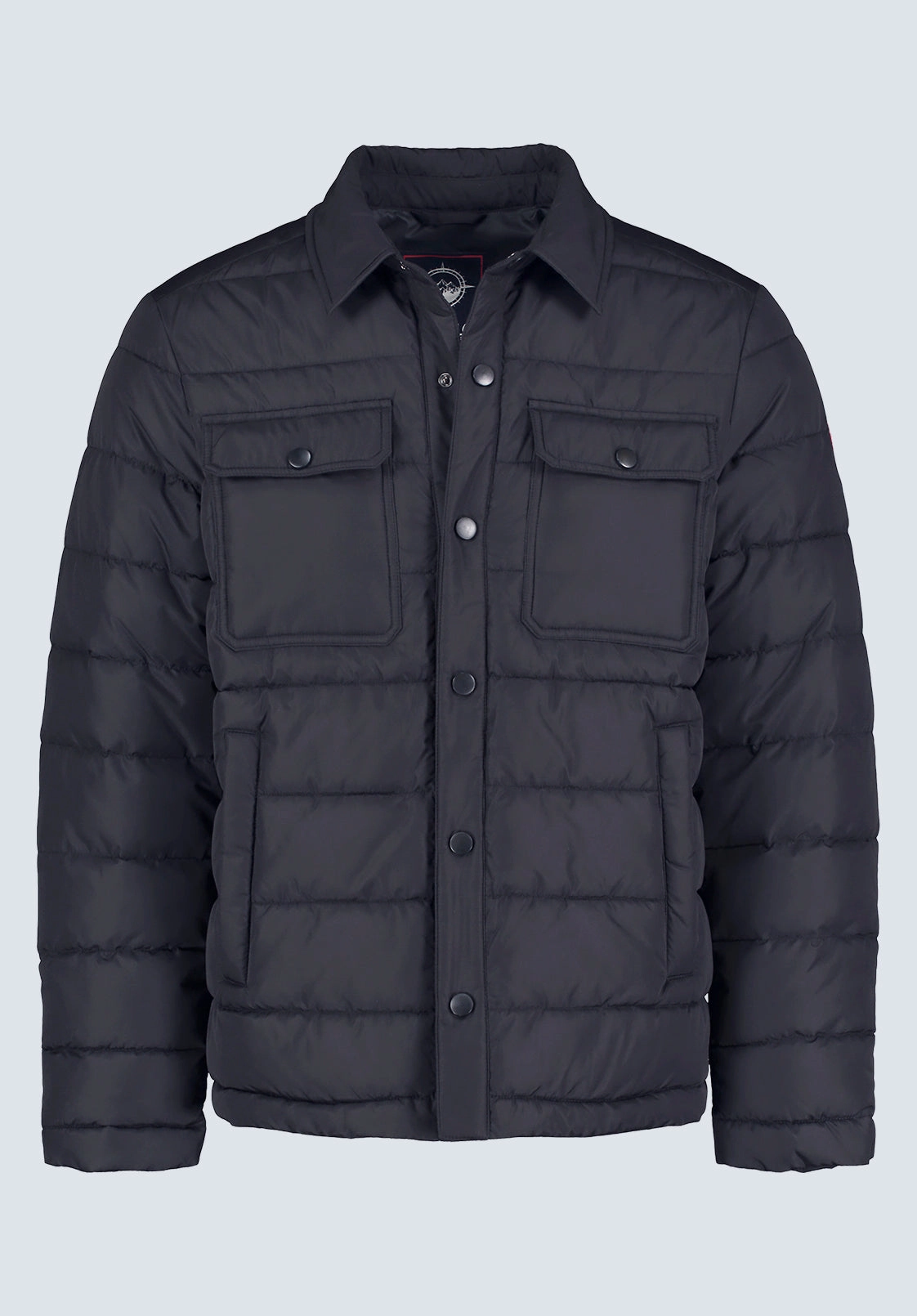 CompressionResistant Multi Pocket Aiden Men's Quilted Button-Front Jacket, Black - OBMFJ001