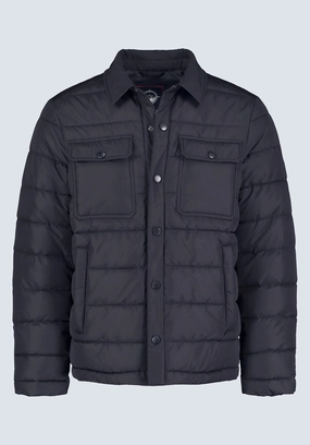 Comfy Fit Aiden Men's Quilted Button-Front Jacket, Black - OBMFJ001