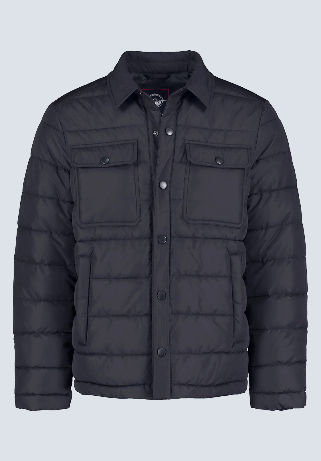 Comfy Fit Aiden Men's Quilted Button-Front Jacket, Black - OBMFJ001