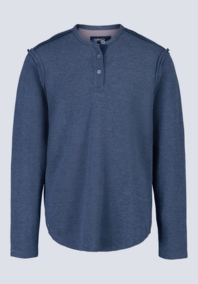 QuickRelease Closure HighElasticity Kipato Men's Long-Sleeved Henley Top, Whale - BM24434