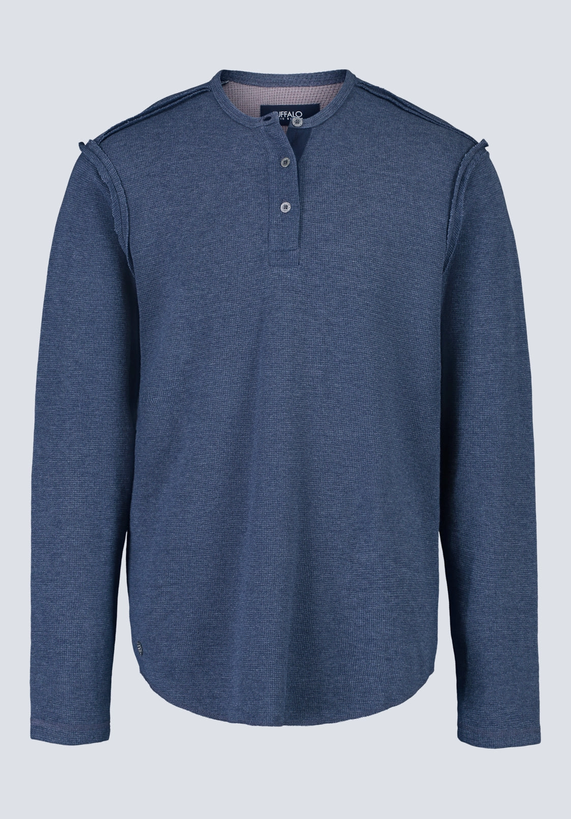 QuickRelease Closure HighElasticity Kipato Men's Long-Sleeved Henley Top, Whale - BM24434