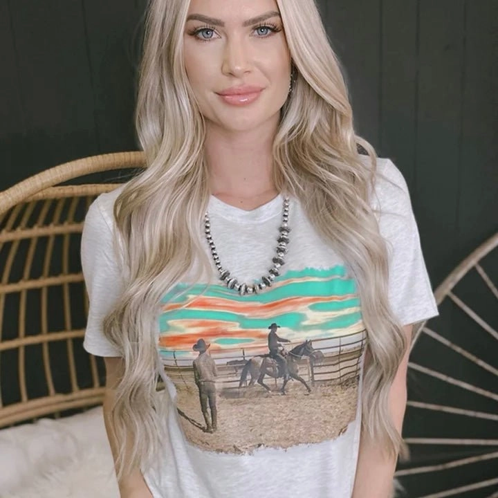 Elasticized Waistband Basic Long Sleeve Plus In The Round Pen Tee