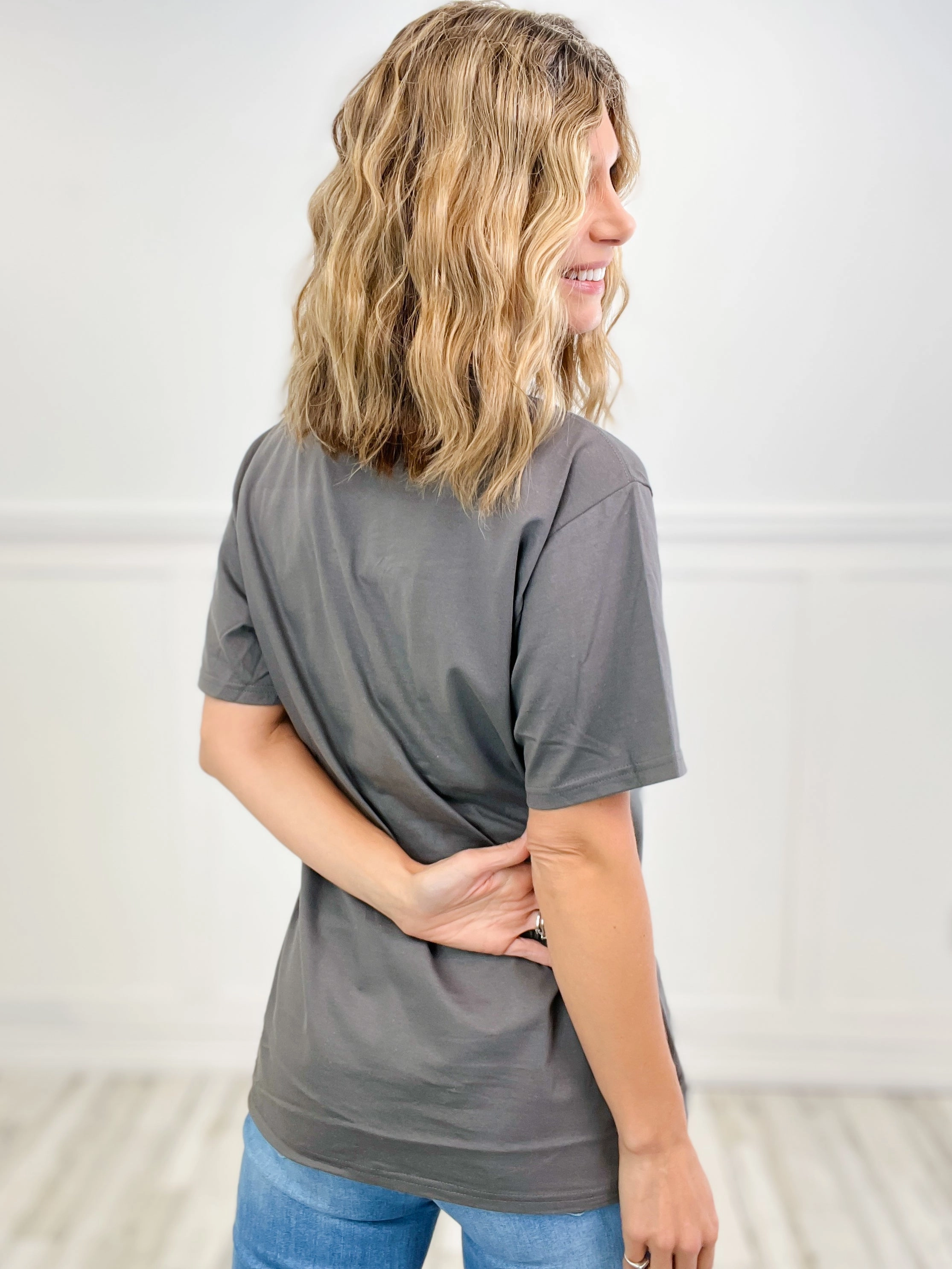 Tis The Season Gingerbread Graphic Tee Structured Shoulder Reinforced Neckline