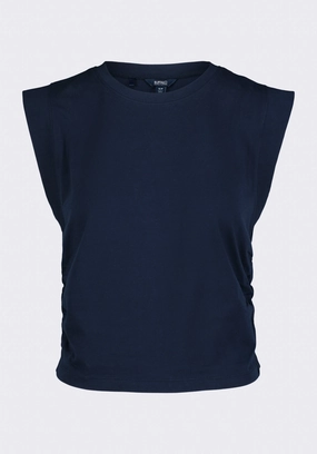 Alanis Women's Sleeveless Top, Navy - KT0206P Eco Friendly Fabric Minimalist Design