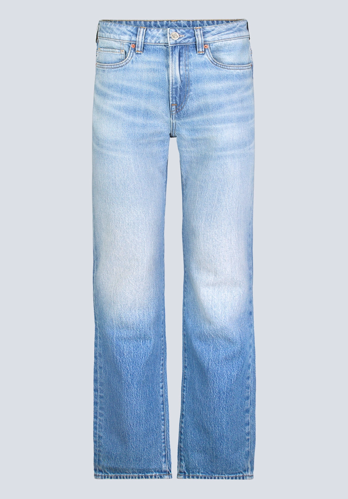 Flawless Design Smart Casual Classic Wear Straight Six Men's Crinkled and Sanded Jeans, Light Blue - BM26000