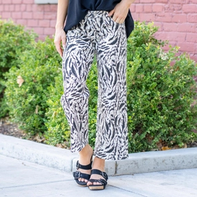 Mid Rise Structure Daily Wear Summer Vibes Music Event KanCan Alonso Mid Rise Printed Crop Wide Leg Jeans Beige Wash