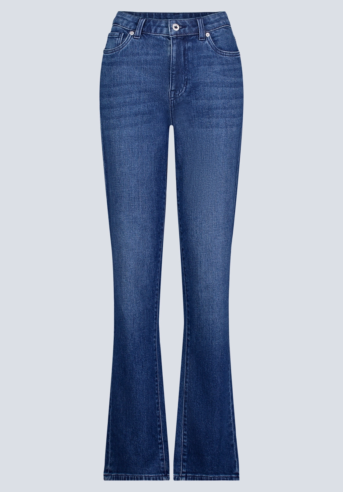 Mid Rise Straight Mary Women's Jeans, Contrasting Indigo  - BL15988 standard fit