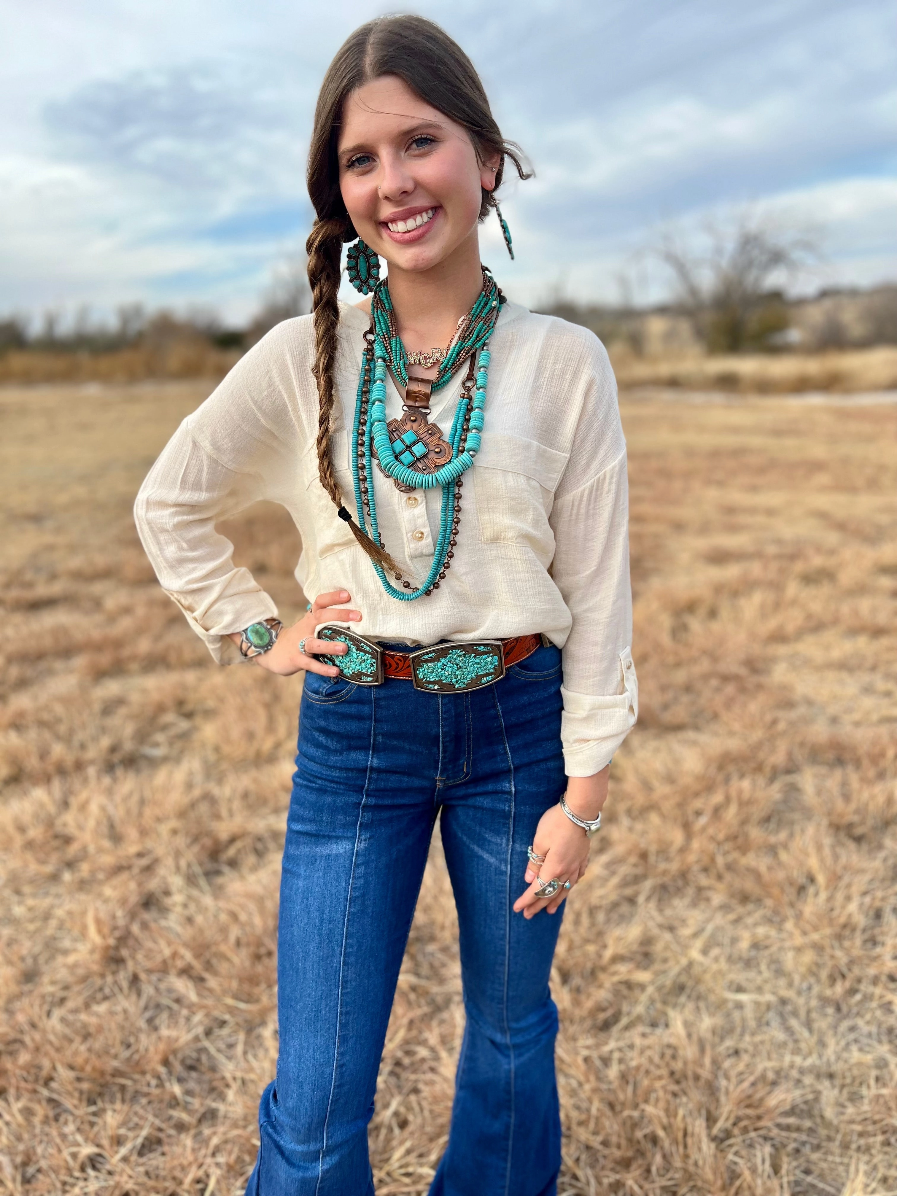 Eco Friendly Dye Process Hybrid Fabric Blend It's Go Time Top*