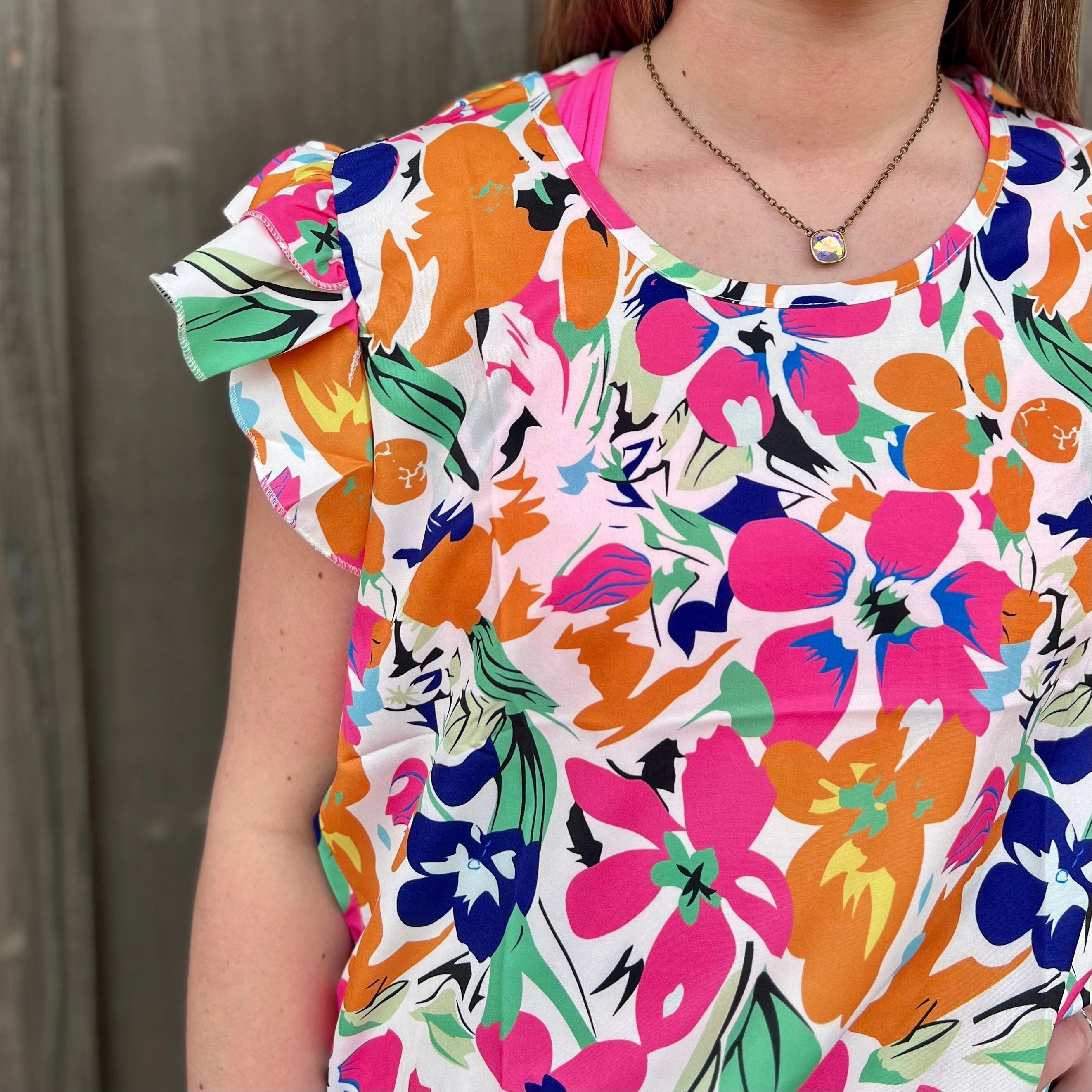 Printed Blouse DoubleLayered Aloha Island Top*