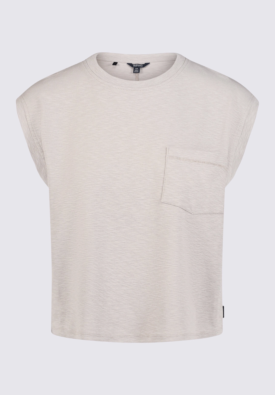 Amandine Women's Cap-Sleeve Crop Top, Tan - KT0149S Versatile Layering