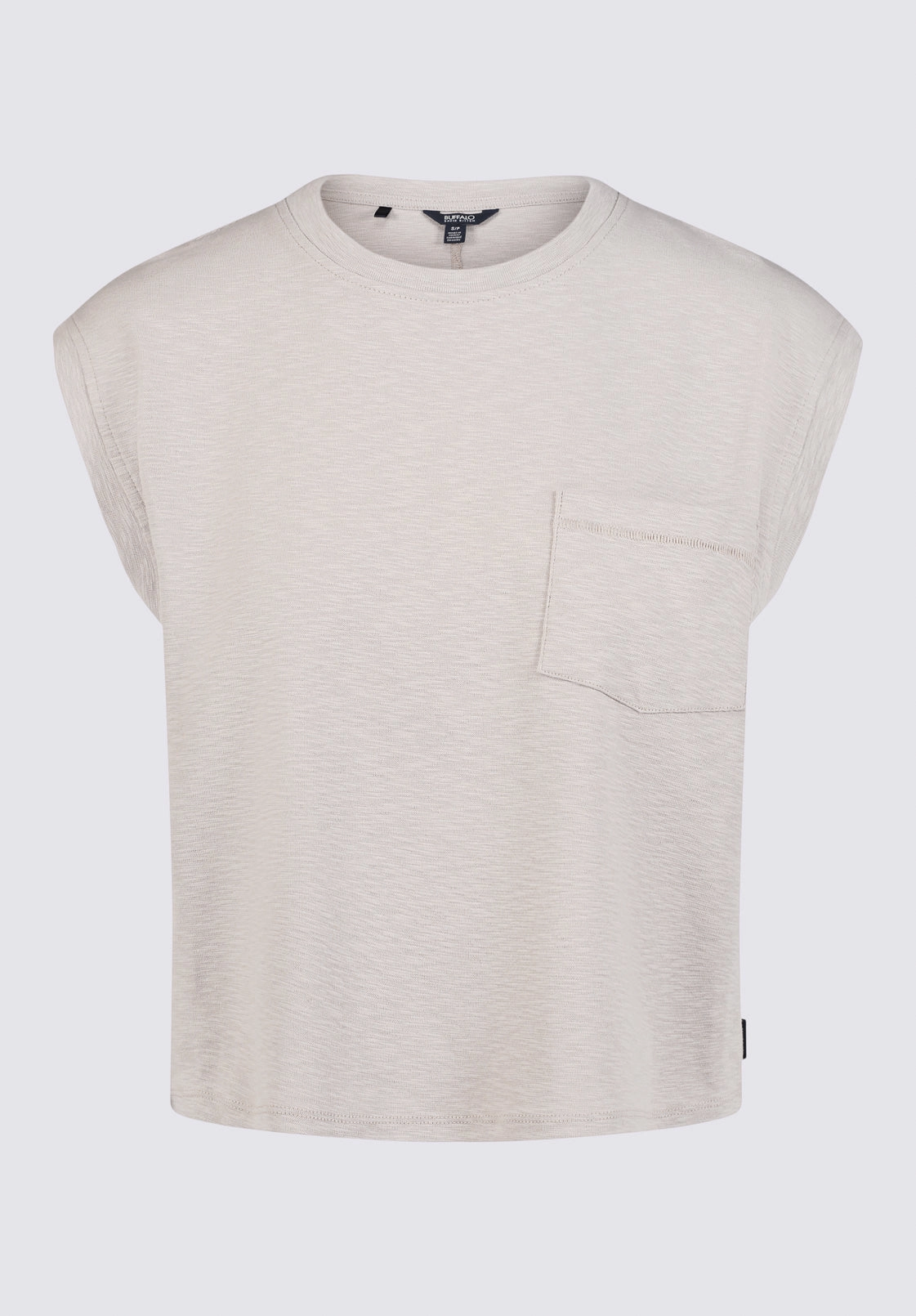 HypoallergenicConstruction FadeResistantTechnology Amandine Women's Cap-Sleeve Crop Top, Tan - KT0149S