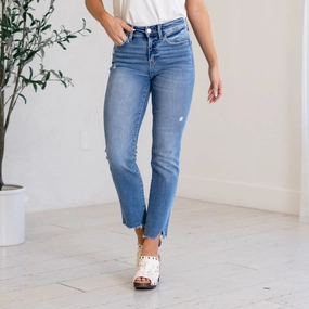 Amazingly High Rise Straight Leg Regular & Plus Sizes Casual Edge