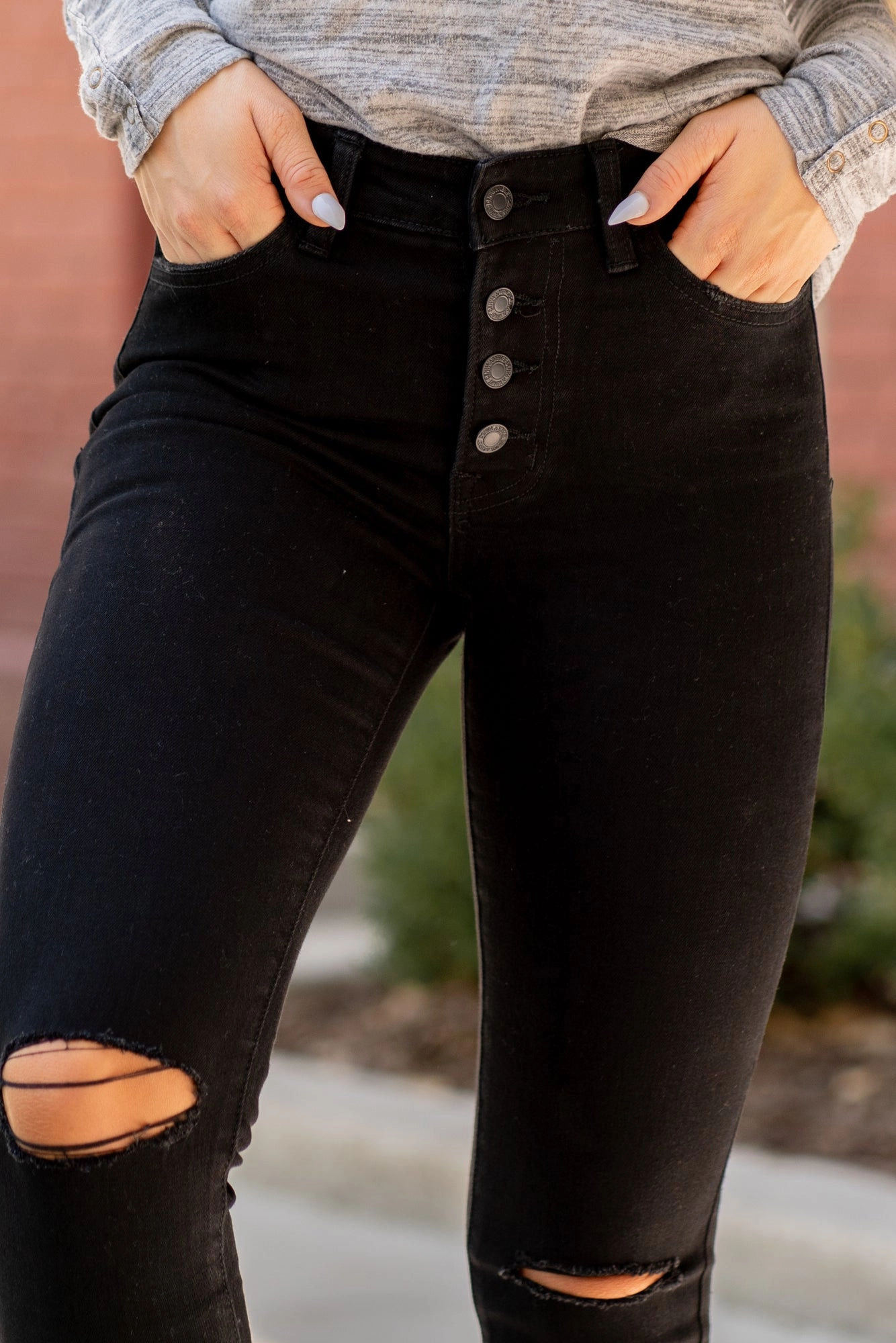 Amber Lovestruck Mid Rise Skinny Multi Pocket Design