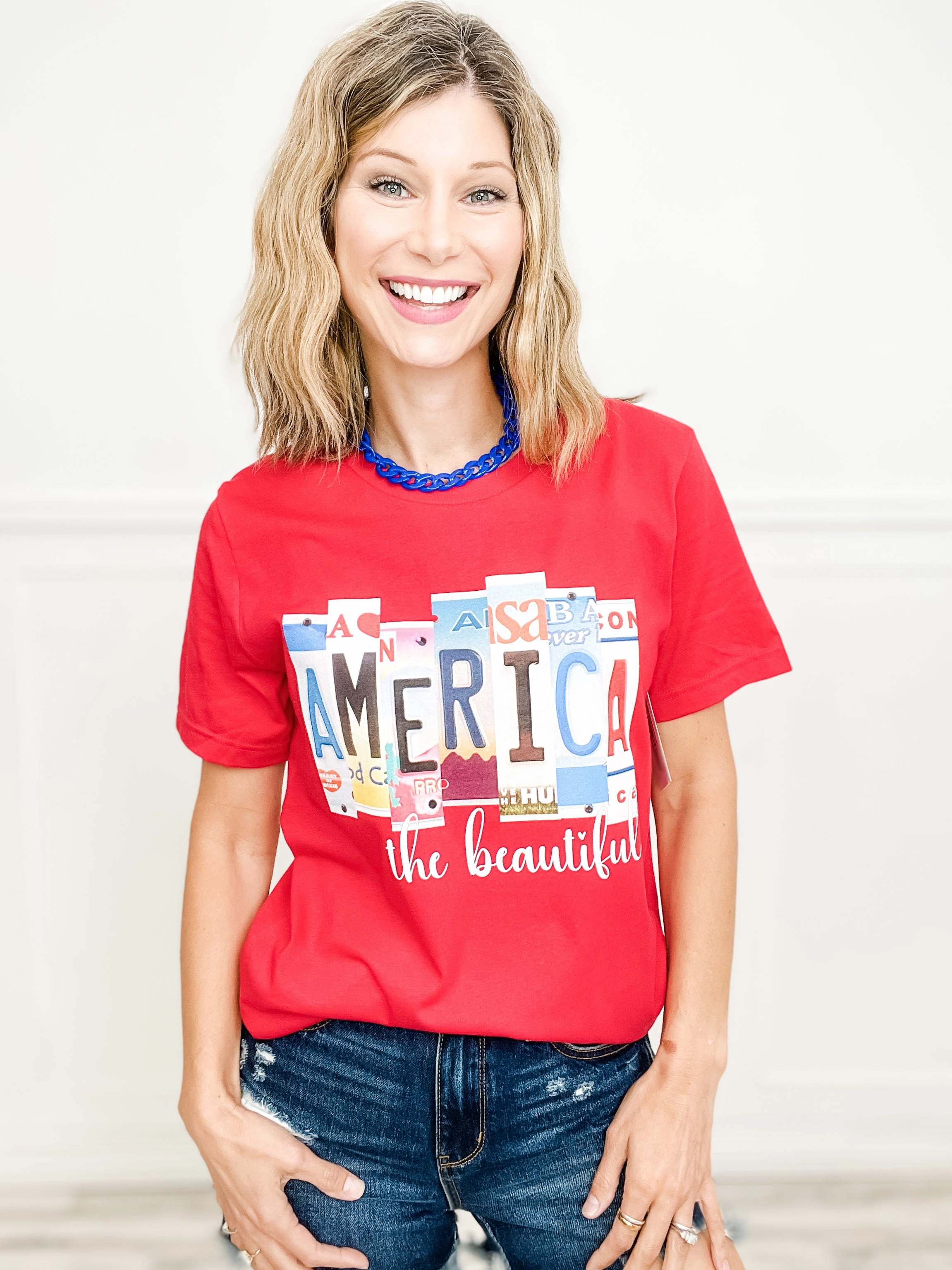 QuickRelease HighStrength Threadwork America The Beautiful License Plate Graphic Tee