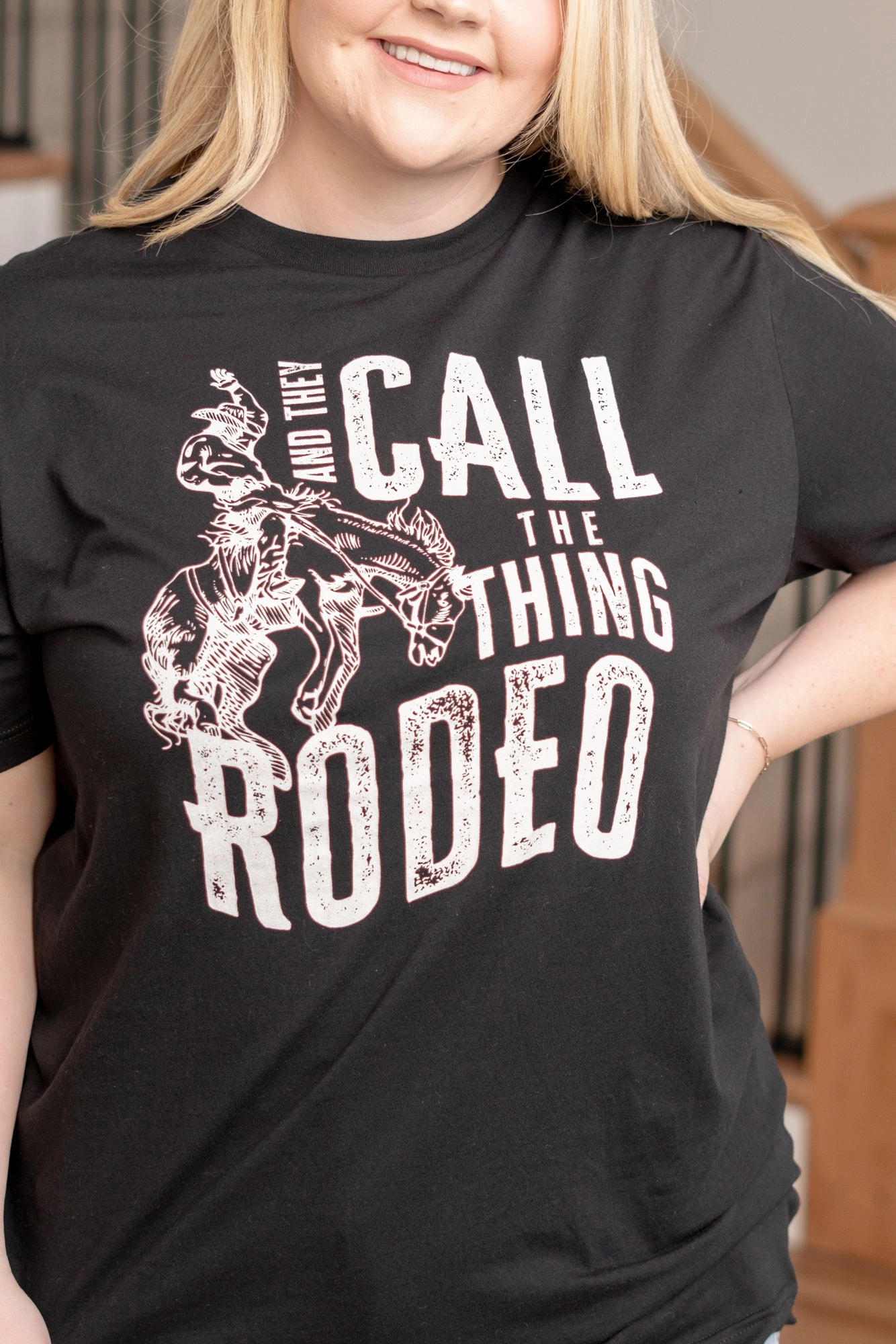 And They Call The Thing Rodeo Graphic  - Black T-Shirt Fashion-Forward Fit