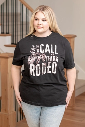 Machine washable And They Call The Thing Rodeo Graphic  - Black T-Shirt