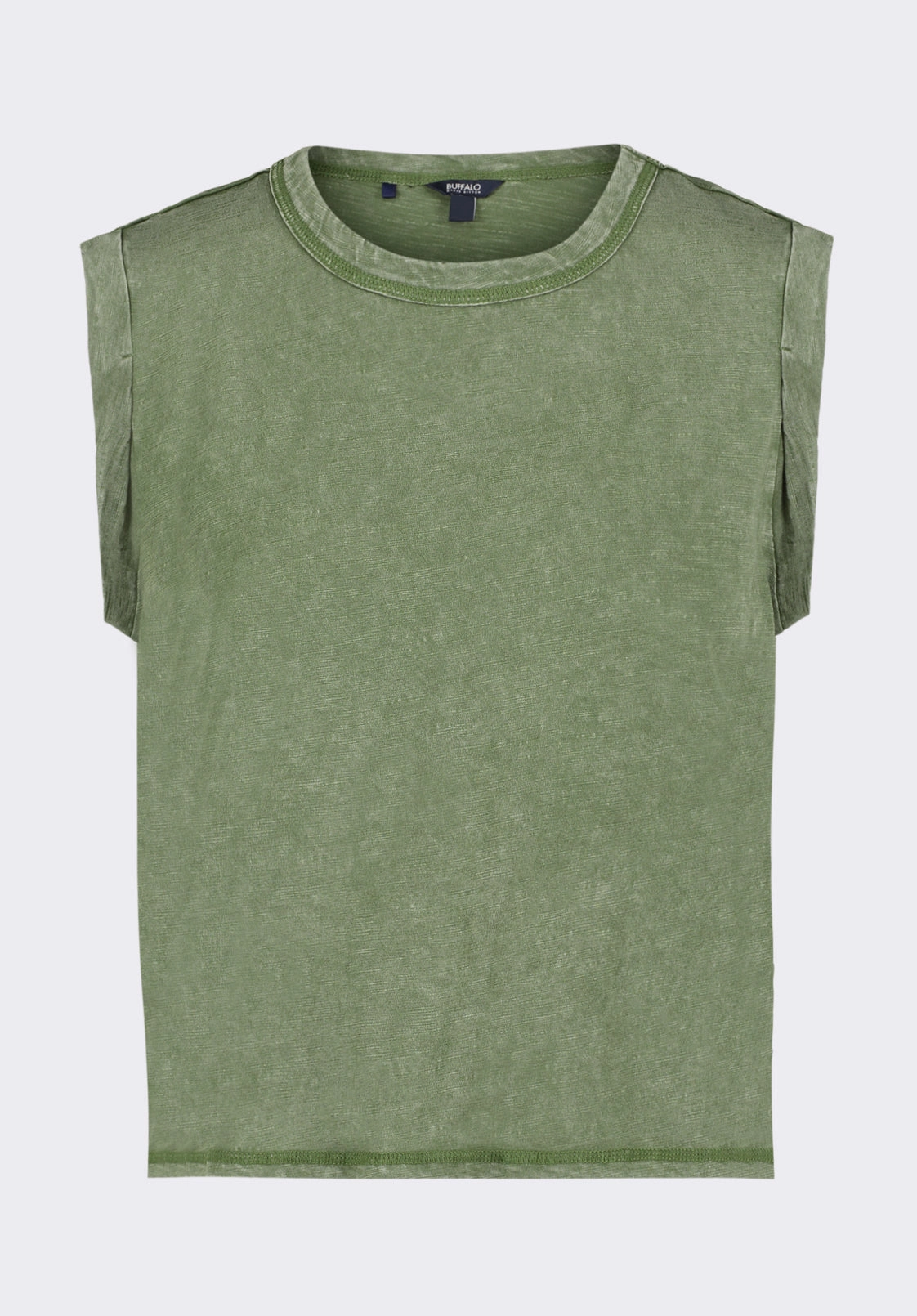 Winter Hoodie Layered Hem Detailing Elayne Women??s Sleeveless Top, Bronze Green - KT0230P