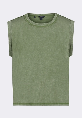 MultiPanelConstruction SnagResistant Elayne Women??s Sleeveless Top, Bronze Green - KT0230P